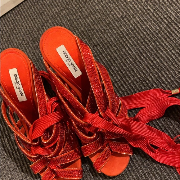 red Armani crystal sandals - Picture 6 of 8